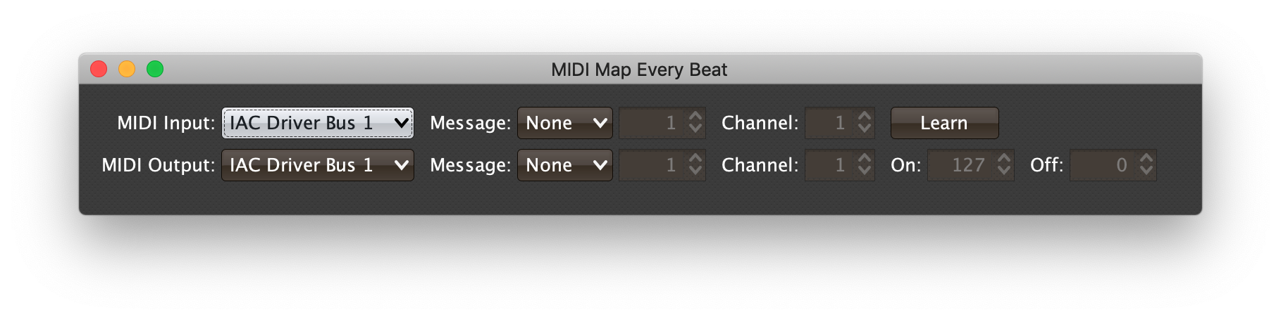 MIDI mapping interface