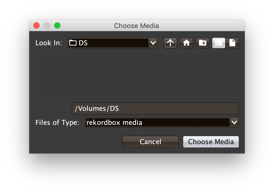 Choose Media dialog