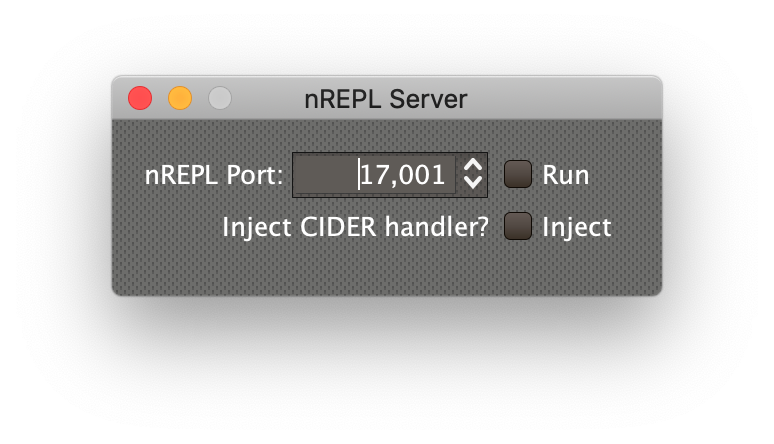 nREPL Server window