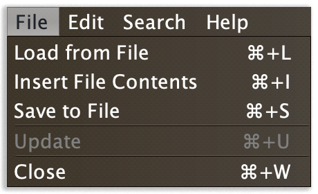 Editor File Menu
