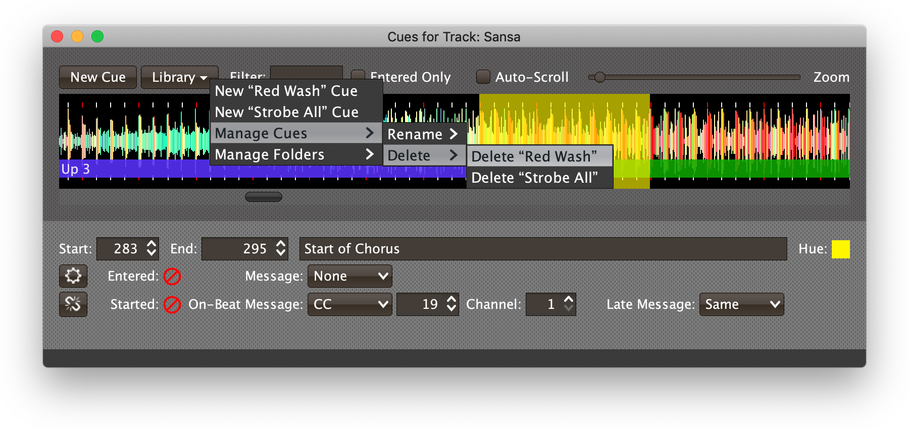 Deleting a Library Cue