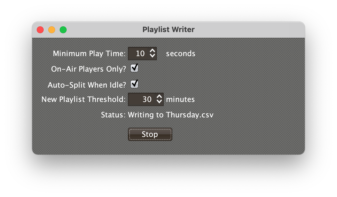 Playlist Writer active