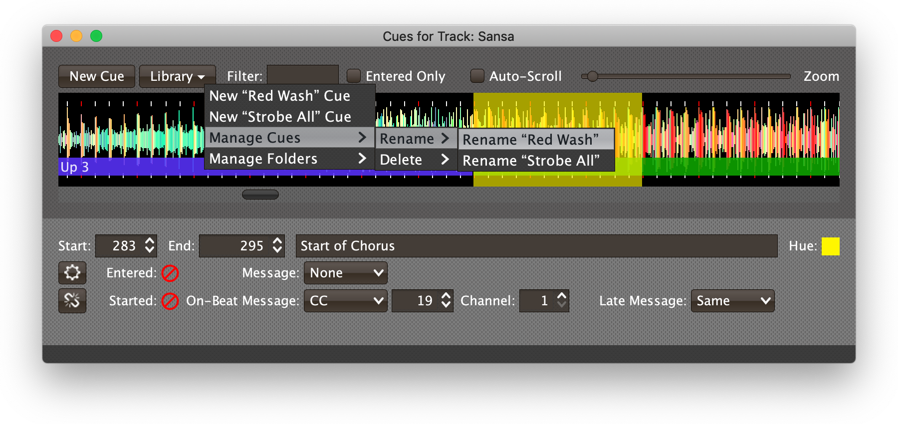 Renaming a Library Cue