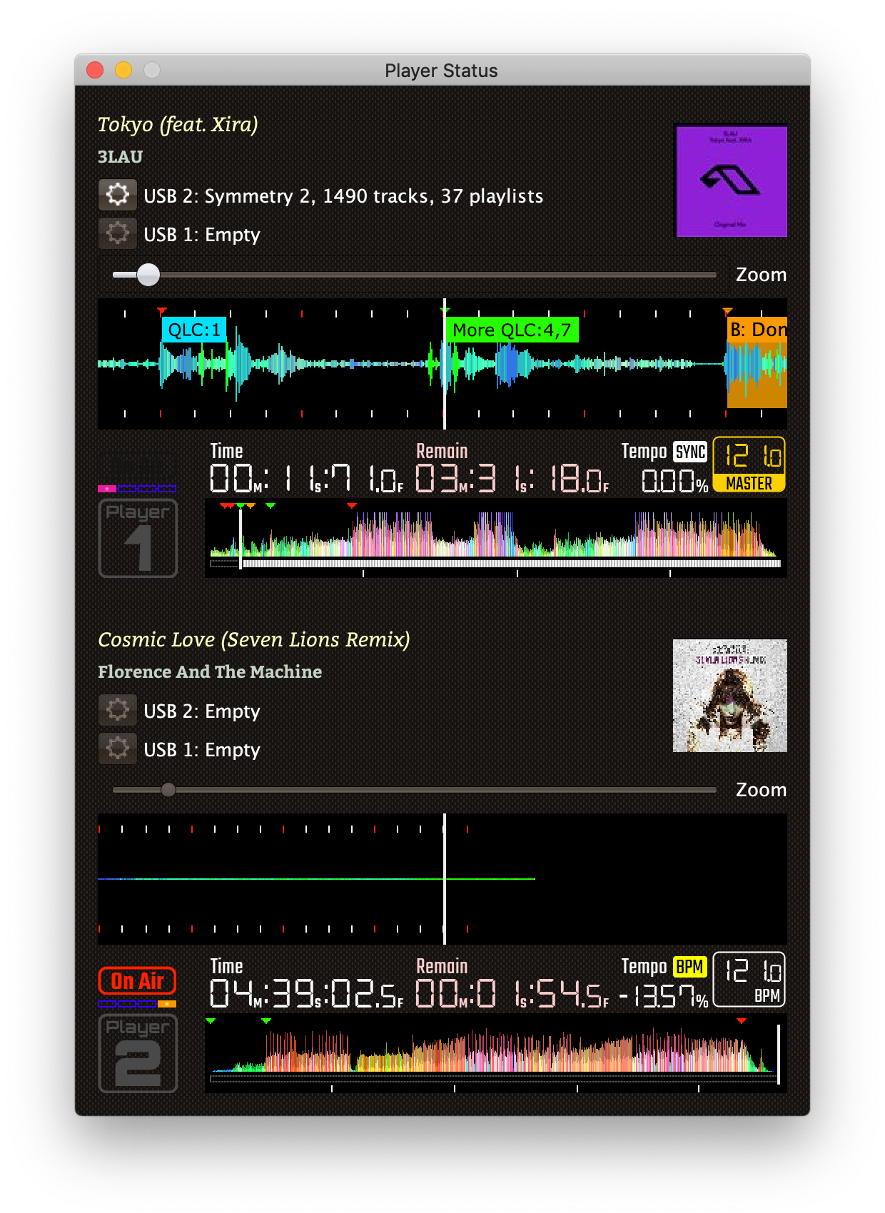 Tracks with QLC cues