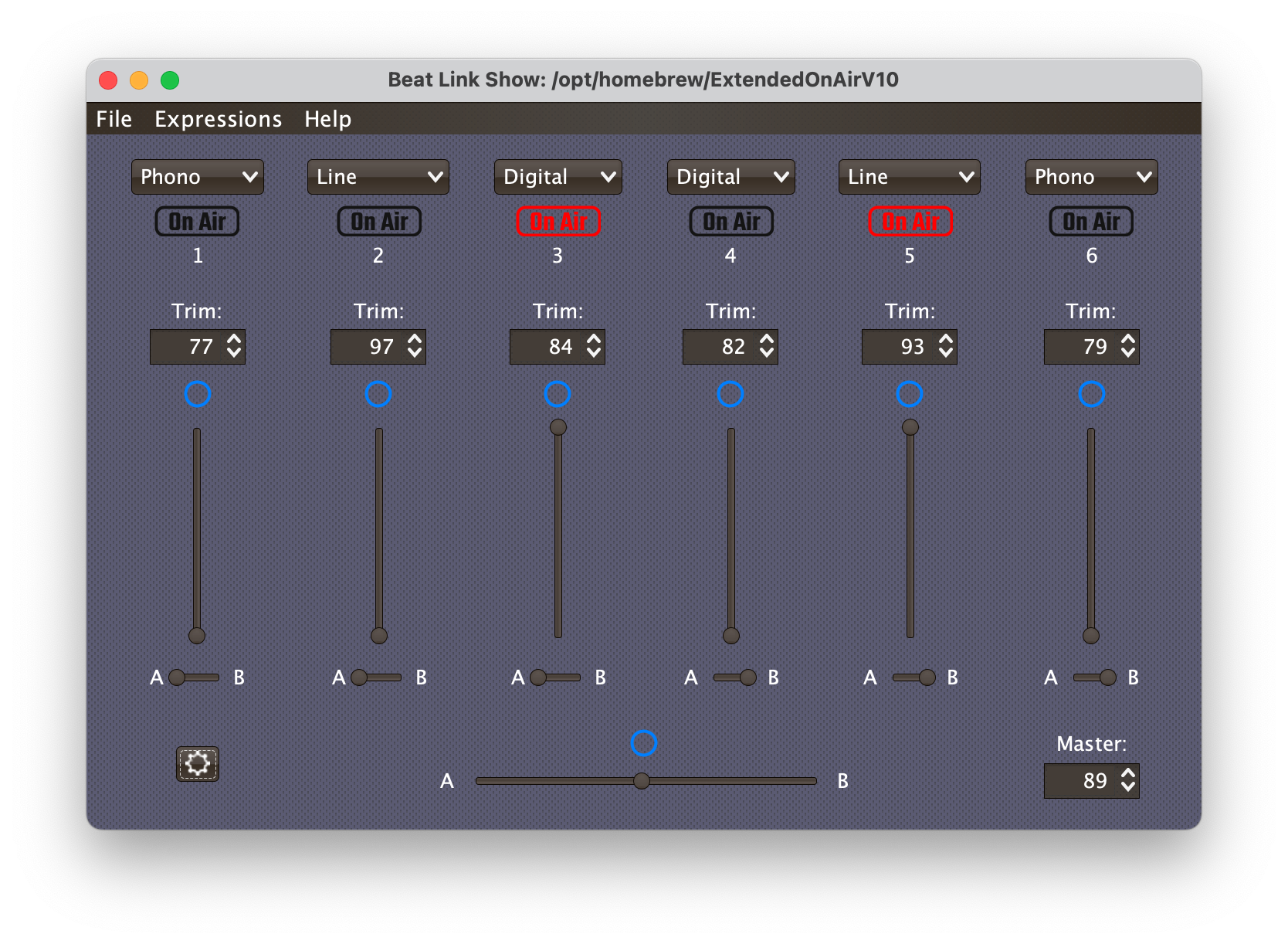 Extended DJM-V10 On-Air UI