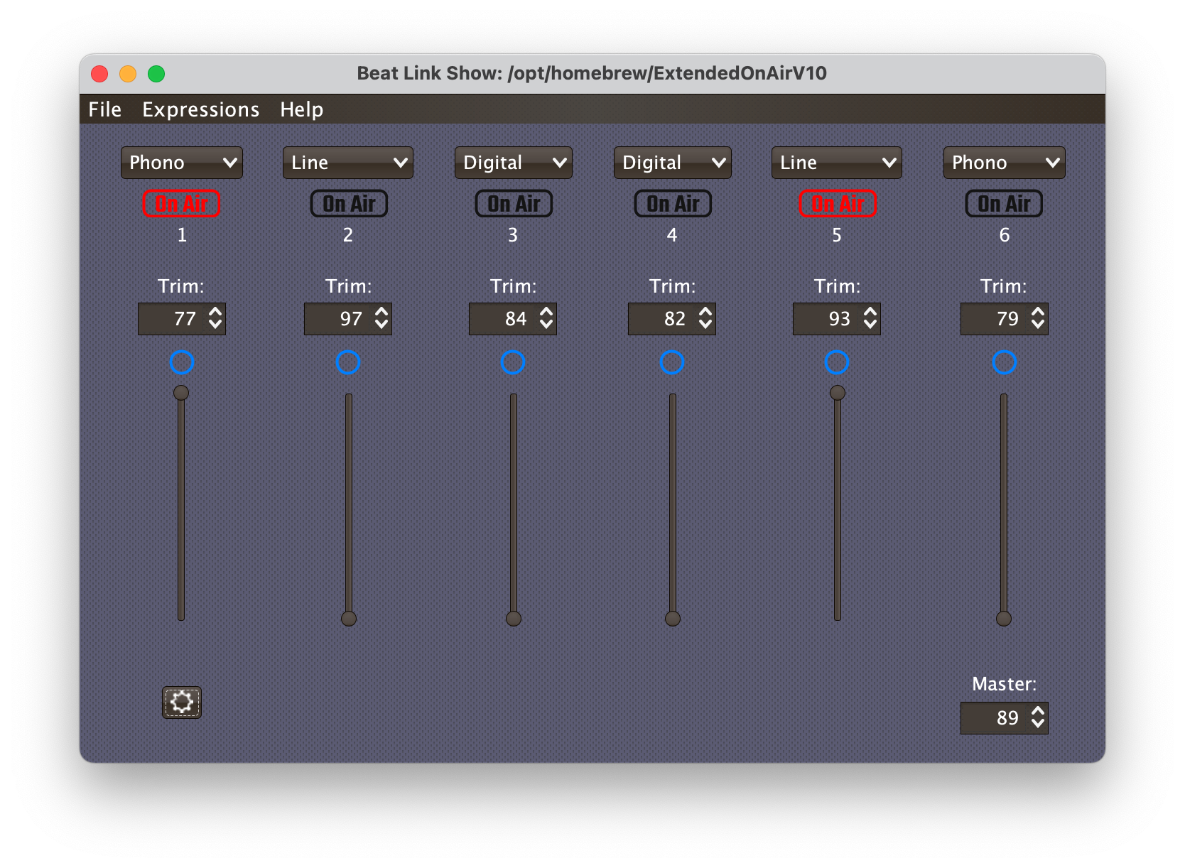 Extended DJM-V10-LF On-Air UI