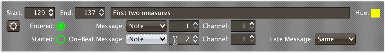 Started On-Beat Note parameters