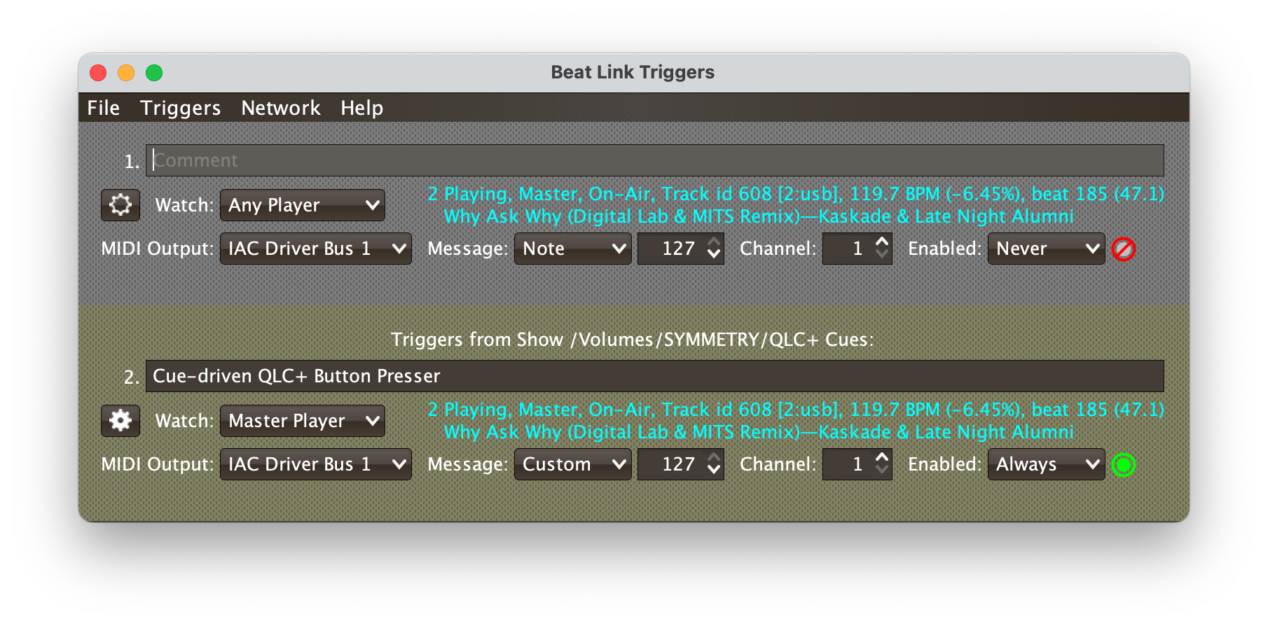 QLC+ Cue Trigger